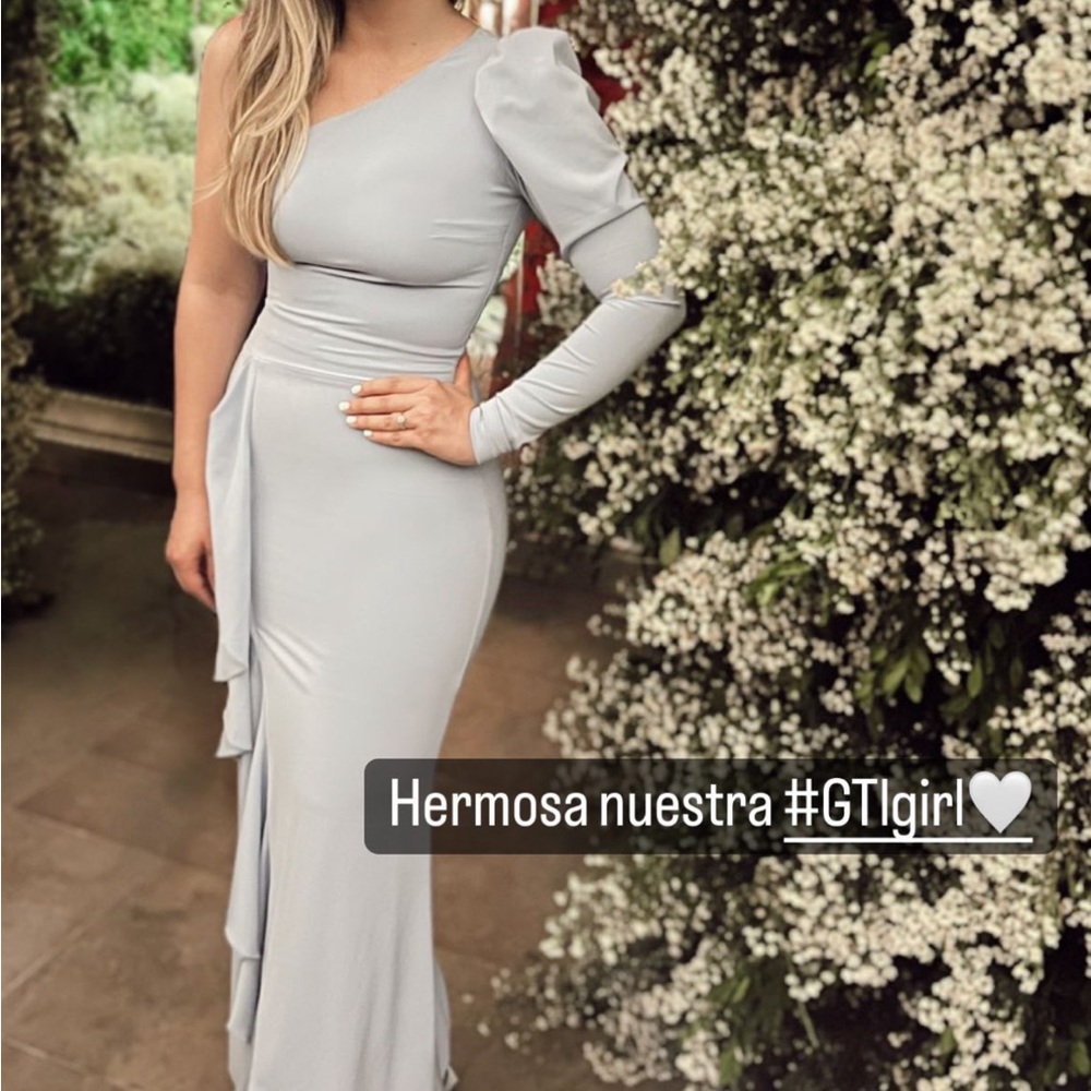 One Sleeve baby blue gown